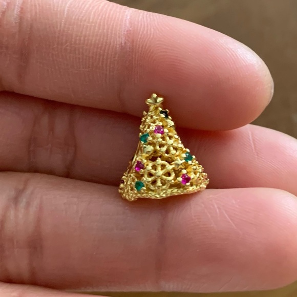 NWOT Glitter Christmas Tree Charm Sterling Silver 925 - Picture 4 of 11